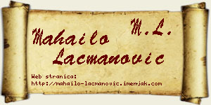 Mahailo Lacmanović vizit kartica